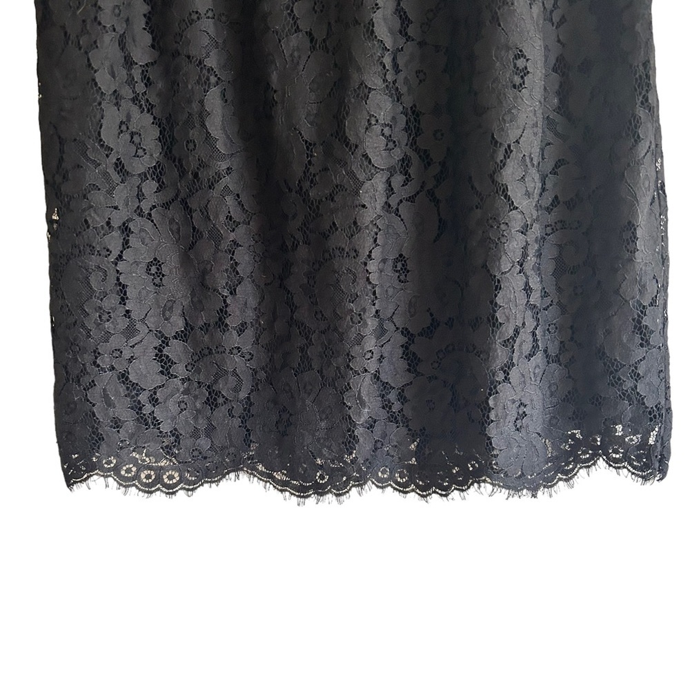 Joie Lebanon Black V-Neck Eyelash Sleeveless Womens Cocktail Lace Dress Size M - Picture 9 of 15